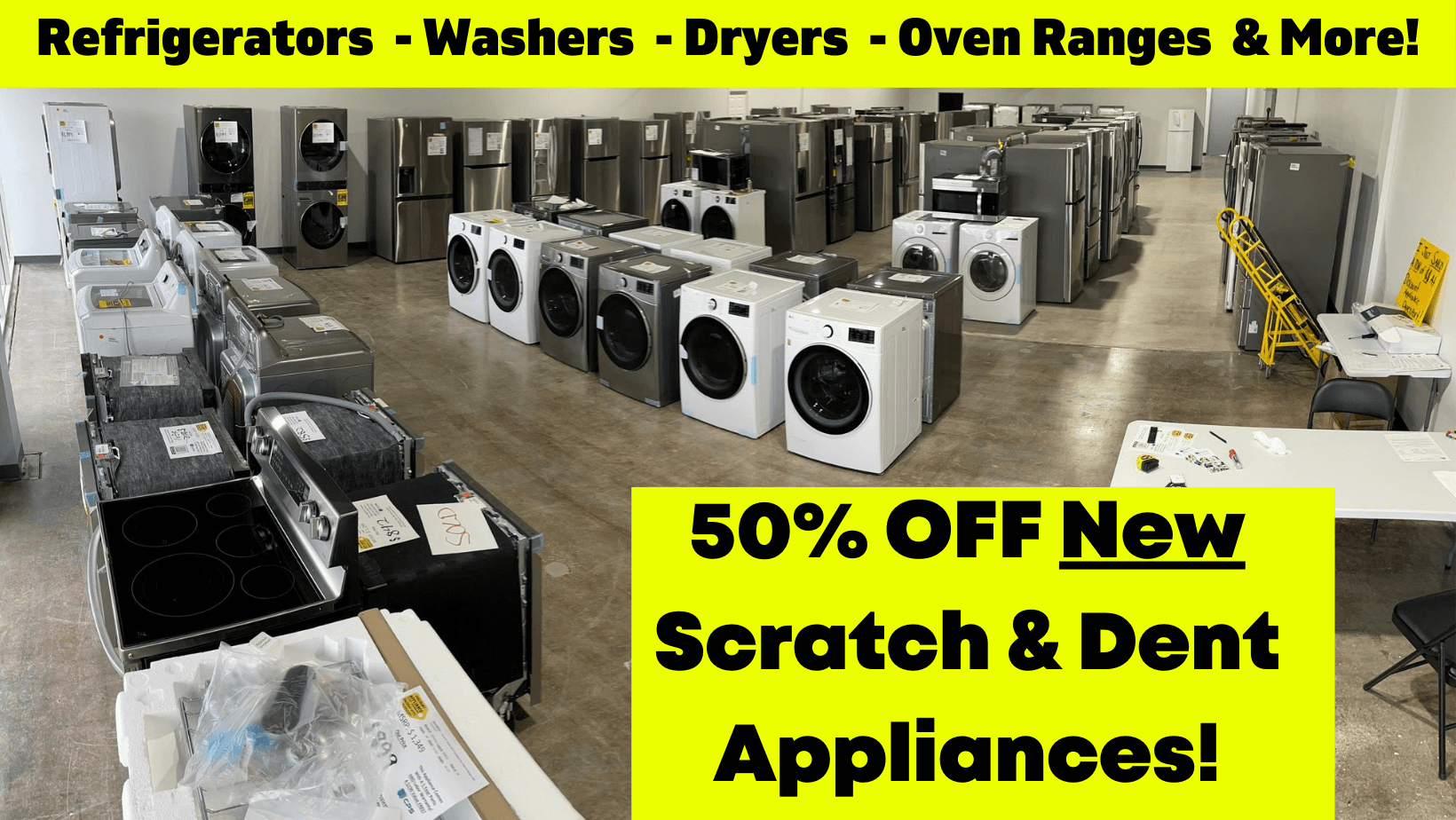 50 units of Major Appliances - MSRP $68,404 - Scratch & Dent (Lot