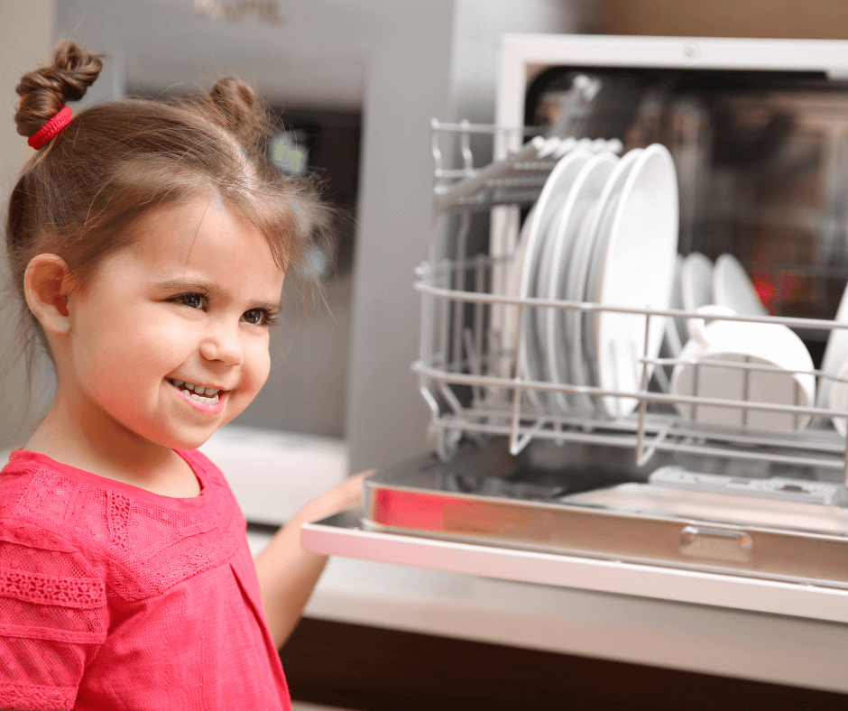 Child with dishwasher